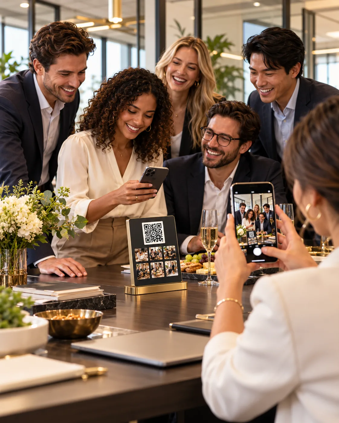 Team at a corporate gathering
